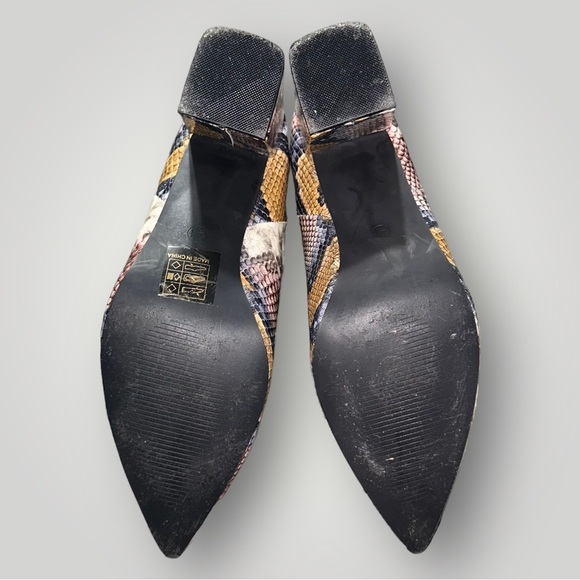 SHEIN Colorful Snakeskin Pull on Heeled Ankle Boots with Pointy Toe Size… - Picture 8 of 11